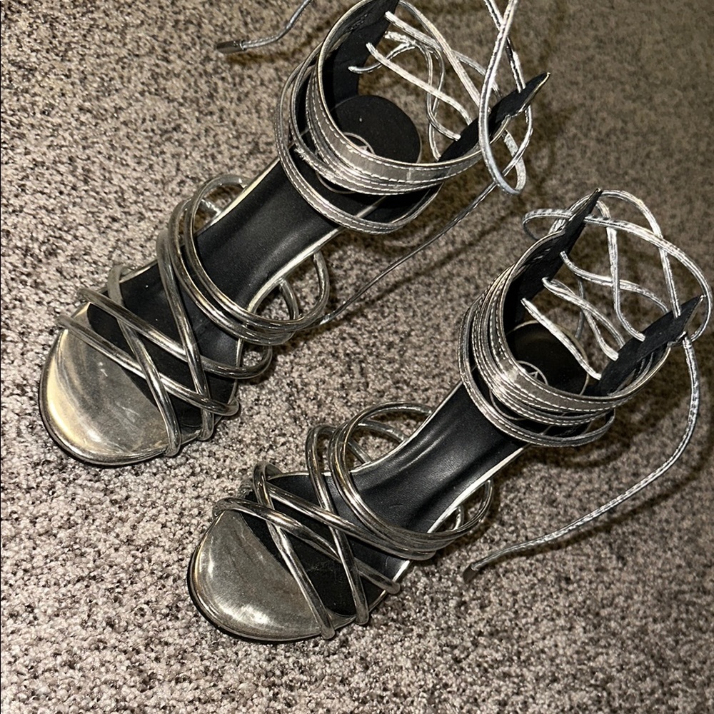 Misguided lace up heels